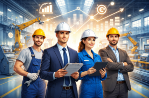 professionnels en action dans l'industrie